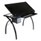 Futura Craft/Drawing Table With Adjustable Top In Black / Black Glass
